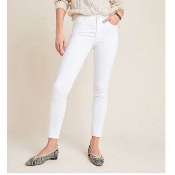 Ella Moss Denim - Ella Moss High Waist Straight Ankle White Jeans Womens Size 8 29 Juniors